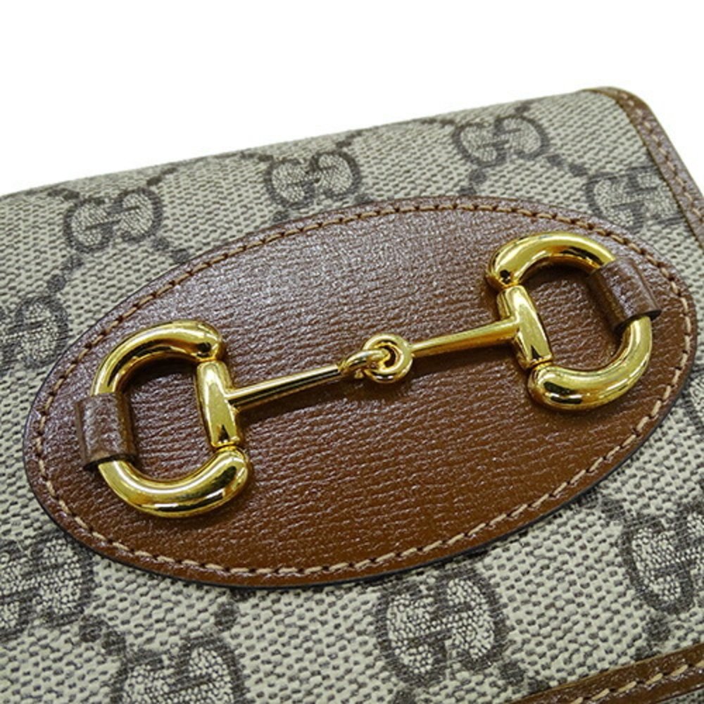 GUCCI Wallet Horsebit GG Supreme Canvas Brown 621891 - Picture 5 of 12